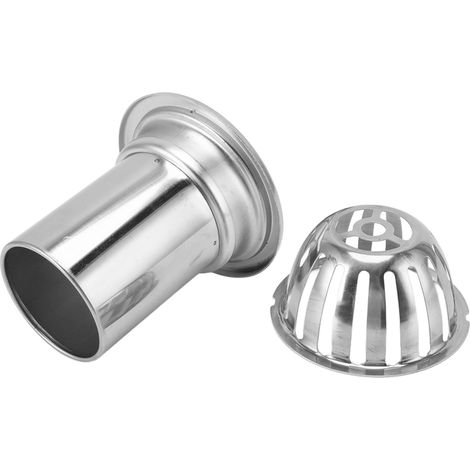 Siphon de toit et de sol en acier inoxydable anti-obstruction pour balcon extérieur, bac de récupération d'eau de pluie, rond, 7,6 cm (3 po) (1/5)