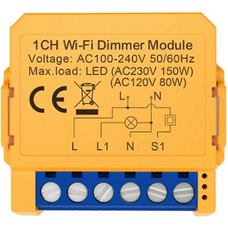 Module variateur WiFi Tuya pour disjoncteur DIY, compatible avec la commande unidirectionnelle (1/5)