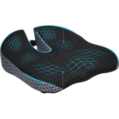 Coussin de siège de voiture en mousse à mémoire de forme avec maille 4D, coussin de siège cale universel pour la conduite, coussin de chaise de bureau, coussin pour coccyx, soutien de la posture et (1/5)