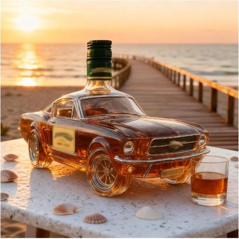 Decantador de whisky con forma de coche (300 ml), un creativo juego de decantador de cristal con diseño de coche (1/5)