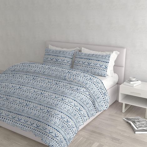 Parure Housse de Couette Fantaisie – Housse de Couette – Sac de Couette 250 x 200 cm avec Rabat et taies d'oreiller, Double, Hellas (1/3)
