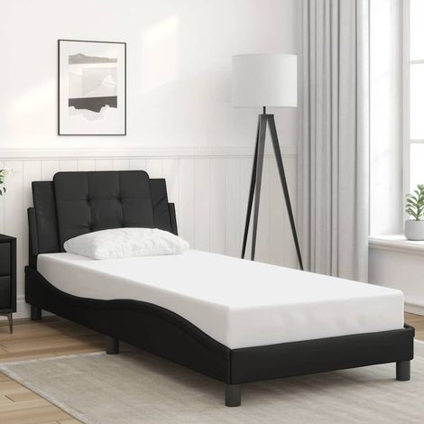 vidaXL Cadre de lit sans matelas Zadar noir 90x190 cm similicuir (1/5)
