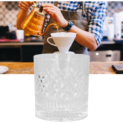 Verre à whisky gravé de 300 ml, verre à café, verre à lait pour café et thé à l'éclat semblable à une aurore boréale. (1/5)