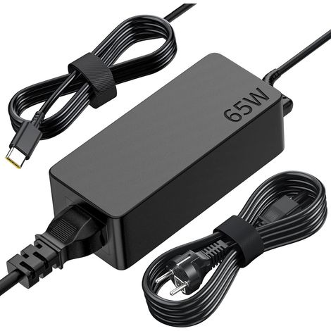 Chargeur USB C 65W pour Lenovo ThinkPad E15 X13 L13 L14 L15 T480 T480s T490 T580 Huawei matebook Pro Air HP Elitebook Spectre ASUS Acer xiaomi Type C Alimentation Portable Adaptateur (1/5)