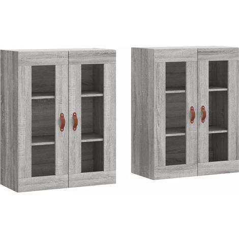 Armadietti a Parete 2 pz Grigio Sonoma in Legno Multistrato DAS746288 (1/5)
