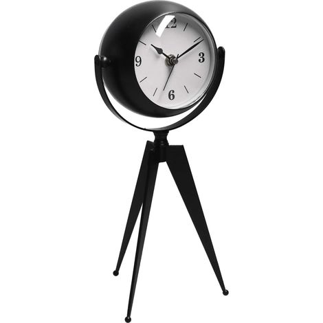 Orologio da Tavolo 14x11xh30 cm in Metallo Nero (1/4)