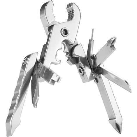 Outil multifonction 15 en 1 : pince, porte-clés multifonction, outil de poche pliable EDC en acier inoxydable, tournevis. (1/5)