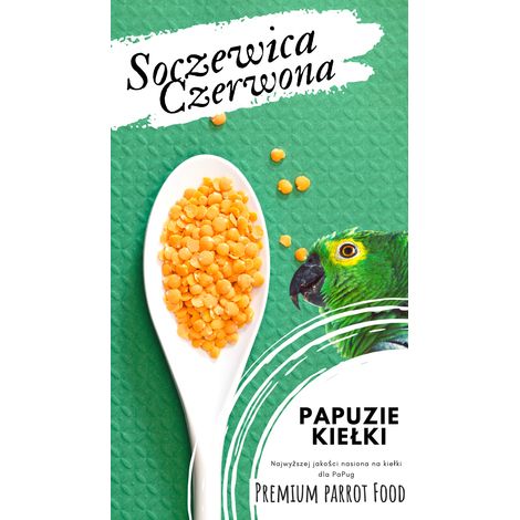 Cibo Premium per Pappagalli Lenticchie Rosse Semi per Germogli per Pappagalli 50 g (1/4)