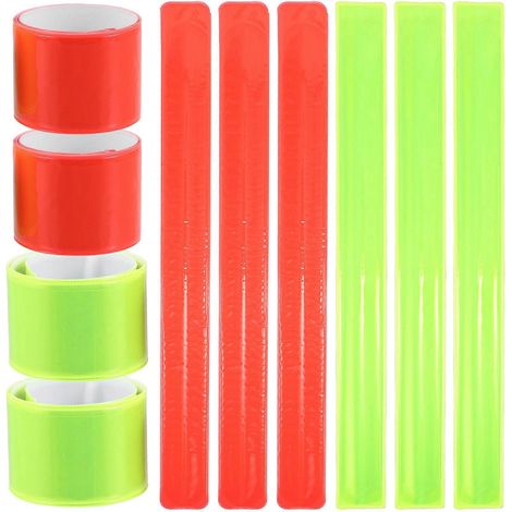 Bracelets de sécurité réfléchissants, adaptés au vélo, à la course à pied, au jogging et à la randonnée. Dimensions : 30,50 × 3,50 × 2,00 cm. Comporte des bandes réfléchissantes haute visibilité. Lot (1/5)
