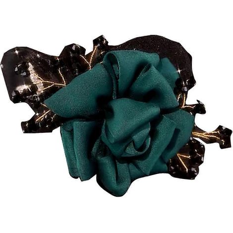 (C) Chignon à fleurs, queue de poisson, strass et plumes, fer à friser, torsadé, cheveux longs, fixation rapide (1/5)