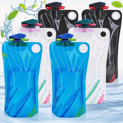 1000ml 6 Stueck Faltbare Trinkflasche Wasserflasche Faltbar Reisen (1/5)