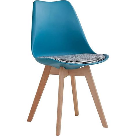 Orion91 lyra chair linen padded cushion, chairs for kitchen, office, living room – turquoise color 40 x 49 x 82 cm - spazioluzio (1/5)