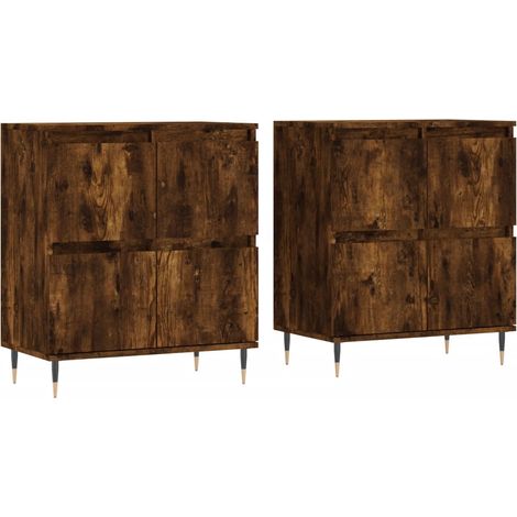 Aparador buffet cómoda mueble almacenaje organizador cocina salón salón juego de 2 madera contrachapada marrón 020036755