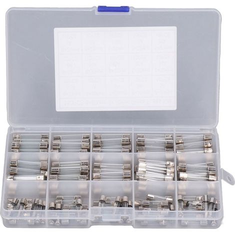 Kit assorti de 150 fusibles en verre et en alliage pour appareils ménagers (15 modèles différents) (1/5)