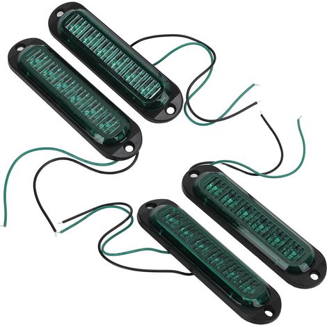 6er-Set wasserdichte LED-Autoleuchten (IP65), 90 lm, für Lkw, Verkehrssicherheitssignale, 12–24 V, Grün (1/5)