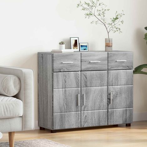 vidaXL  Sideboard  with Shelf FLORIN Grey Sonoma 88.5 x 30.5 x 73 cm