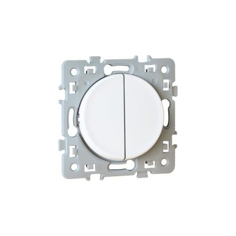 Eur Ohm – Va-et-vient + bouton poussoir 1 poste 10AX 250V – Pour espaces intérieurs – Compatible avec interrupteurs connectés – EUR60216 (1/4)