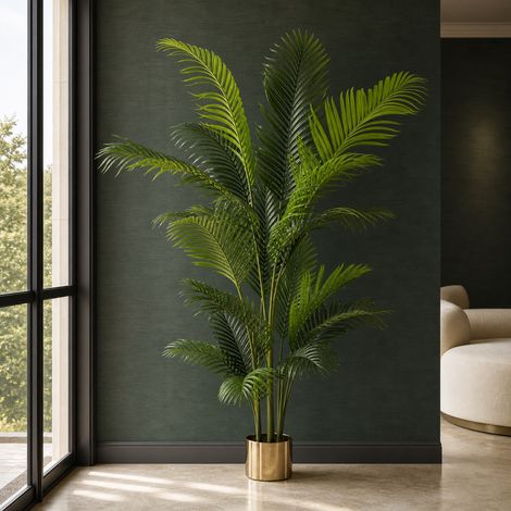 180cm Artificial Palm Tree Extra Large Gold Planter Premium (1/5)