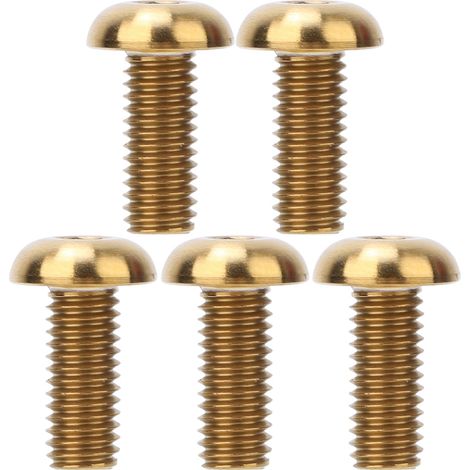 5 vis en alliage de titane M5x12 pour fixation de porte-bidon et freins à disque vélo (lot de 5, couleur or) (1/5)