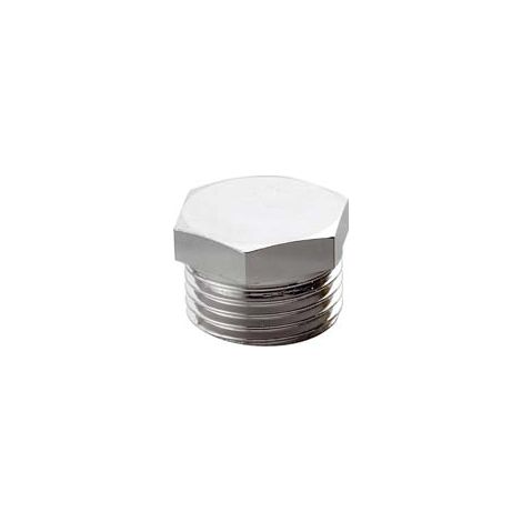 TAPPO MASCHIO OTTONE CROMATO- - M  1/2 - 10 pezzi