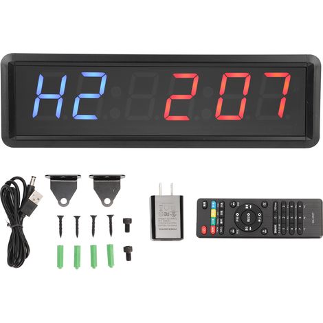 Minuteur numérique LED 1,8 po avec télécommande, compte à rebours, chronomètre, prise US 100‑240V GXE6T 1.8RG (1/5)