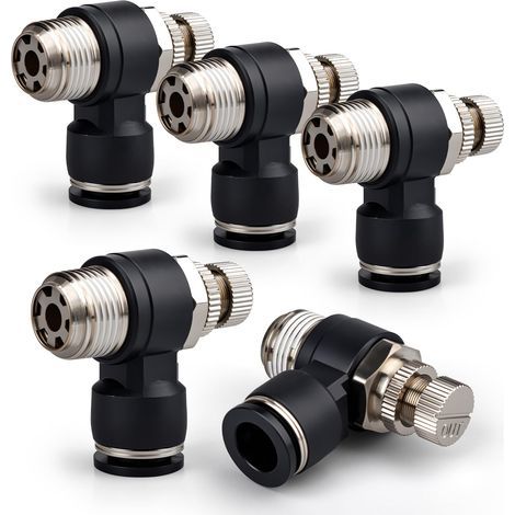 10 Pcs 6mm OD Tube x 3/8" BSP Coude 90 Degrés Raccord Rapide pour Conduite d'Air SL6-03 (1/5)