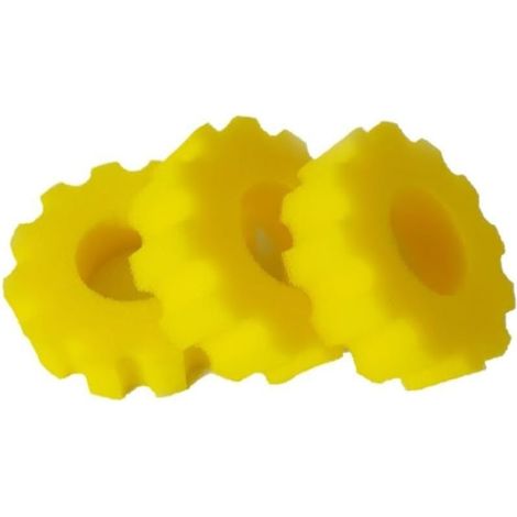 CPF-1500 / GPF-1500 / TFP 5000 Mousse filtrante Bassin – Mousse filtrante pour Filtre Bassin, Médias filtrants de Remplacement (3 x Jaune Fin, Ø 185 mm) (1/5)