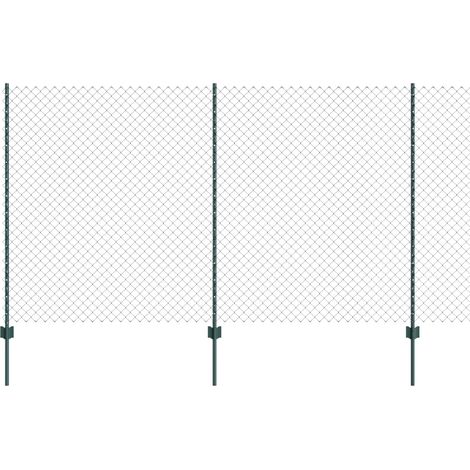 Maison Exclusive - Kettenzaun mit Pfosten 10 x 1,4 m (B x H)