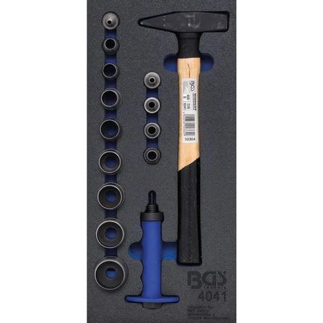 Bgs Kit de herramientas de taller gris con martillo 400 g