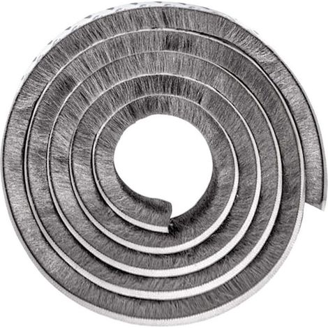 Joint Porte Joint Fenetre Isolation Joint Porte Garage Bande Etancheite Autocollante Bande de Brosse Bande de Joint Brosse Porte pour Isolation Phonique Anti Froid, Gris 10M (1/4)