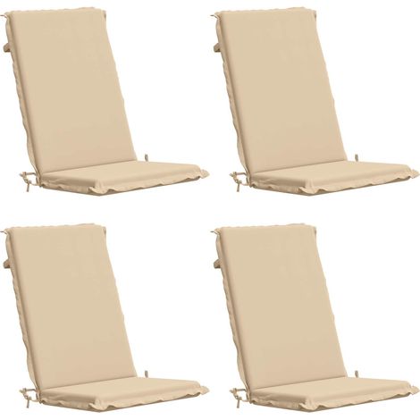 High Back Chair Cushion GEMERT 4 pcs 100% Polyester Cream vidaXL