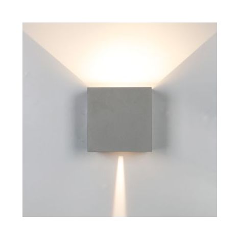 Mantra Aplique LED exterior cuadrado DAVOS XL gris oscuro, 2x10W 20W 2700K dimmable 1830Lm (1/2)