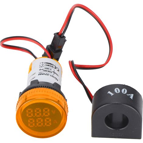 Lampe ronde universelle AD101-22VAM jaune, voyant lumineux 2 affichages, 60500V AC indicateur de signal.