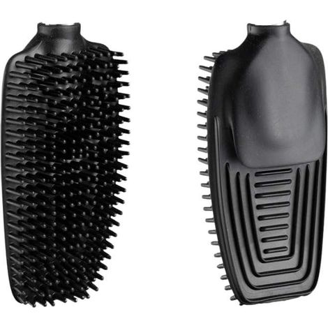Brosse WC en Acier Inoxydable, Flexible, Mur ou Sol, Noir (1/5)