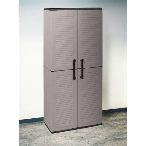 Dmora – Armoire de jardin 68x37x163 cm – Structure en polypropylène recyclé – Résistante aux intempéries et UV – Pour balcon et terrasse