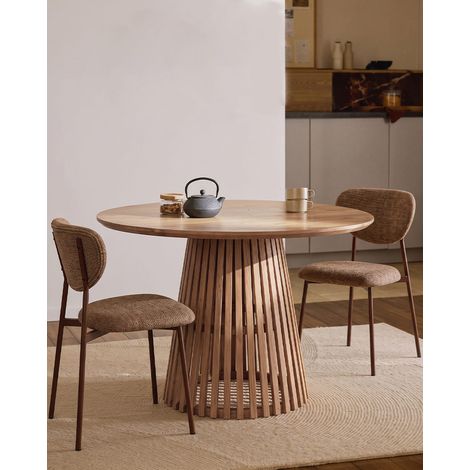 Tibo - Table à manger ronde en bois d'acacia (1/5)