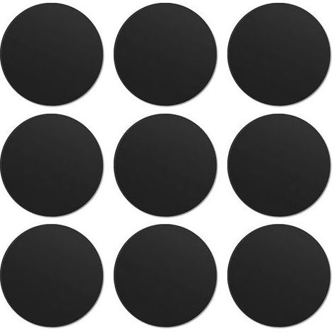 9 Pièces Plaque Metallique Telephone (9 Rondes) avec Adhésif pour Support Téléphone Voiture Magnétique/Aimant Telephone Voiture et Autres Produits Aimanté, Noir (1/5)