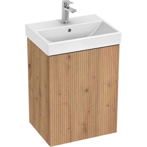 Jika Cubito Style - Waschbeckenunterschrank, 43x57x33 cm, 1 Tür, Holzdekor H40J4451023551 (1/2)