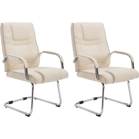 2er Set Freischwinger Attila Stoff creme (1/5)