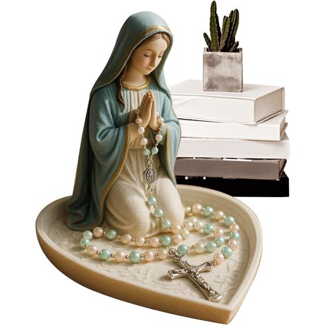 Porte-bijoux Vierge Marie Chapelet de Jésus en résine – Décoration d'intérieur pour chambre, bureau, hommes, femmes, couples, enseignants, étudiants (1/5)