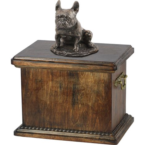 Bouledogue français II - Urne funéraire pour chien, urne avec statuette, urne élégante de style classique par Art-Dog (1/5)