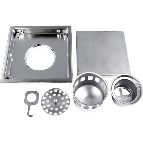 Siphon de sol en acier inoxydable pour douches, avec protection contre les odeurs, adapté aux zones humides et à l'évacuation des eaux usées domestiques.-AquaForge (1/5)