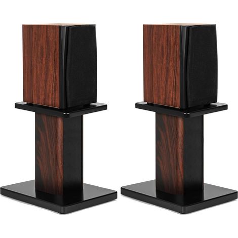 Set of 2 Wooden Speaker Stands, Maximum Load: 50 kg, 30 cm  Heavy Duty Speaker Stands, For Bookshelf and Satellite Speakers, Floor Speaker Stand (1/5)