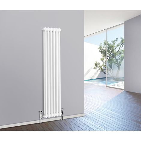 Traditional Radiator Cast Iron Style Radiator 2 Column White 1500 x 290mm