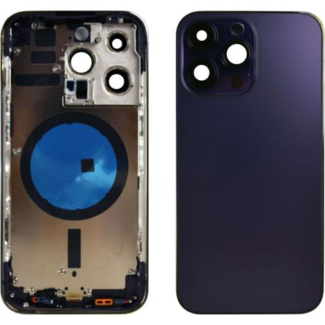 Coque arrière en verre avec cadre pour iPhone 14 Pro Max - Violet
