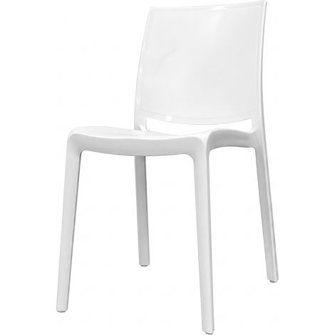 Marvin Sedia In Polipropilene Atene Da Esterno Impilabile Design Moderno Sedie Resistenti Per Giardino Terrazzo Bar Bianco - 1 Sedia (1/4)