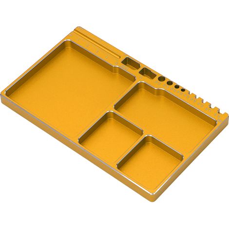 Plateau magnétique à vis en alliage d'aluminium avec adsorption magnétique, largement utilisé pour la réparation de pièces RC, couleur or. (1/5)