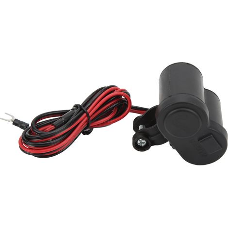 Chargeur téléphone guidon moto, prise allume-cigare USB unique, LED bleue, étanche pour appareils électroniques (1/5)