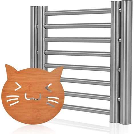 Dessous de plat extensible acier inoxydable casseroles poêles plats à gratin - Dessous de plat forme chat - 30 x 20 cm (1/5)