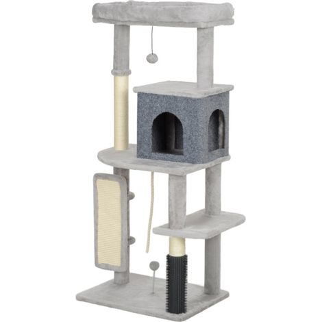 Poulailler-poules-naines-maison-hiver-enclos-perchoirs-nichoir-pin-gris-blanc-55x44x132cm (1/5)